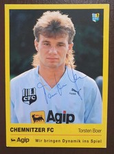 Fussball Autogramm Karte AK Torsten Boer Chemnitzer FC Karl Marx Stadt 