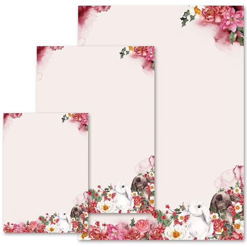 Motiv briefpapier blumenhasen - motiv-briefpapier,