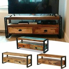 Industriell TV Schrank Holz