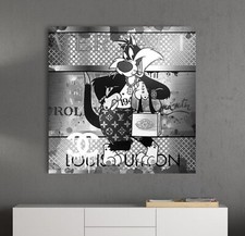 XL LEINWAND BILD BIS 100x100x5 Kater Sylvester POP-ART LV SCHWARZ WEISS 