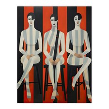 Jailhouse Rock Conceptual Vintage Style Striped Musician Trio Art Poster Print