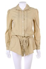 hessnatur Shirt Blouse Long Pin-tucks D 36 camel