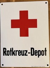 Emailleschild Rotkreuz-Depot