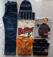 9-tlg. Bekleidungspaket Jungen Sweatshirt Pulli Jeans Mütze Schal Marken 134/152