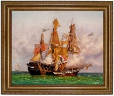 Ölbild, Seeschlacht im Golf
