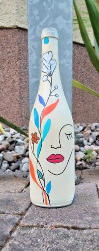 Handbemalte weinflasche boho - handbemalte, weinflasche,