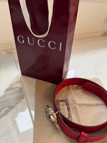 Gucci roter ledergürtel - gucci,