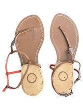 Ralph Lauren Sandalen Damen Gr. 39.5 Braun Casual Zehentrenner Riemchensandalen