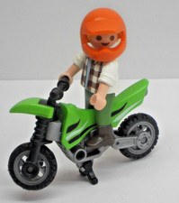 Kind mit Motorrad Sport Motorradfahrer Figur  Sammlung Zubehör Playmobil