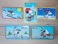 Ferrero Kinderschokolade Aufkleber auf Folie Snoopy 1994 Komplettsatz (5 Stück)