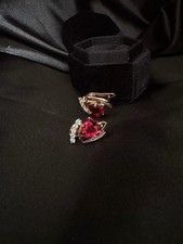 Wunderschöne 585rg Gestempelte Ohrringe, Rubin, Rolled, 4 Gramm, Neu