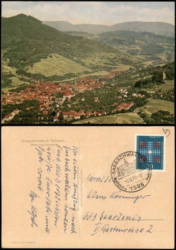 Ansichtskarte kappelrodeck - ansichtskarte,