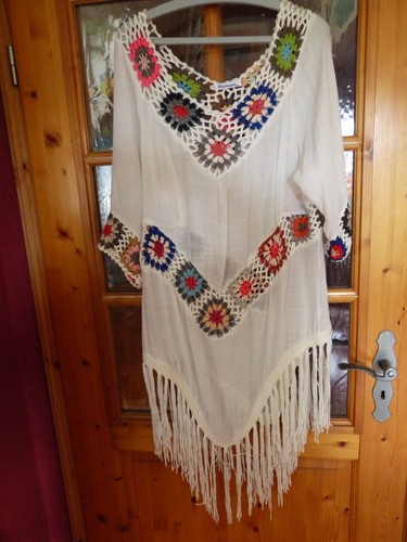 Hippie fransen strandkleid - hippie,