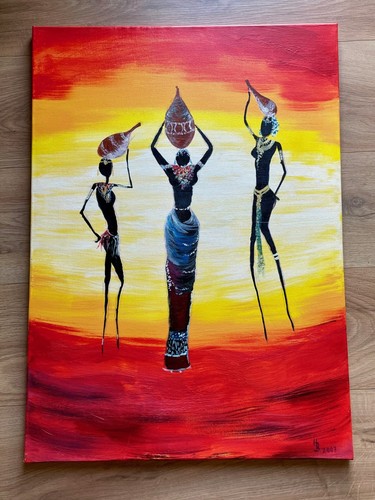 Bild afrikanerinnen acryl - "afrikanerinnen",
