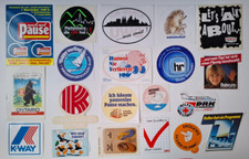 Aufkleber-Sammlung Werbeaufkleber Konvolut 80er/90er Sticker, 20 Stück