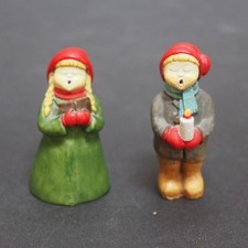 Figuren Paar Sänger Norwegen Weihnachten Keramik? massiv, ca 6,5 cm hoch