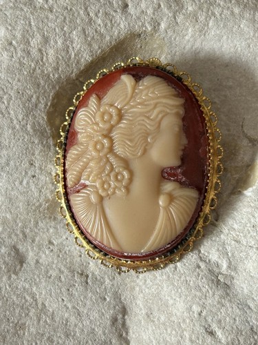 Vintage kamee brosche - vintage,