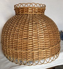 DDR Hängeleuchte Lampenschirm Bambus Rattan Korbgeflecht Landhaus Vintage 