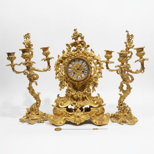 Feuervergoldete bronze pendule - feuervergoldete,