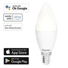 Hama WLAN LED-Lampe E14 5,5W 40W Kerze Dimmbar App-Steuerung für Alexa Google