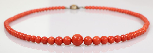 Art deco rote korallenkette - art,