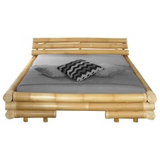 Bambusbett mit Rattan Pala