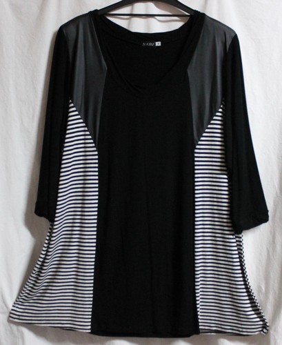 Tunika shirt schwarz weiß - schwarz,