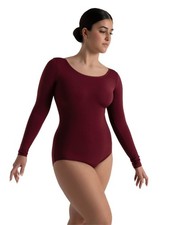 Damen Langarm Body, bordeaux