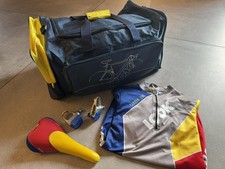 vintage LOOK KG 196 set pedals Flite titanium jersey sports bag red yellow blue