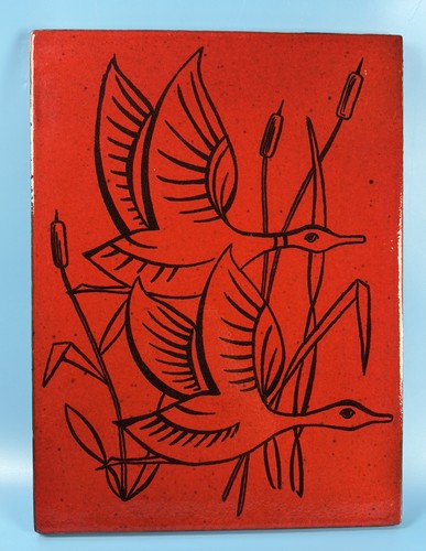 Keramik wandbild groß rot - -,