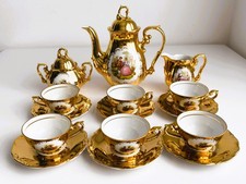 Bavaria Mayer Wiesau Gold Porzellan Set 6 Personen 1950-69 Perfekt Zustand