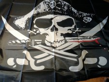 3x Piratenflagge Piratenfahne Fahnen Flaggen Seeräuber Schiff Fahnenmast Fahne 
