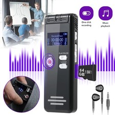 64 GB Digital Diktiergerät Aufnahmegerät Einfaches Recorder USB Wiederaufladbar