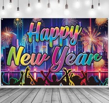 2025 Silvester Banner Deko Regenbogen, XXL Neujahr Banner Happy New Year Deko...