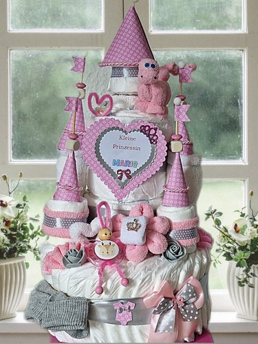 Windeltorte rosa mädchen - mädchen, xxl