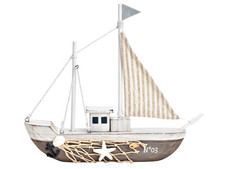 Aufsteller Fischkutter Maritime Dekoration Segelboot Schiff Boot Holz H25cm NEU