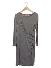 JOSEPH JANARD Strickkleid Damen 42/XL Grau Viskose Elegant Midikleid