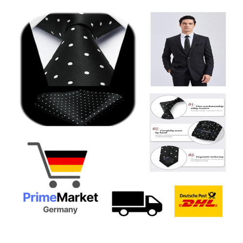 Krawatte mit einstecktuch - krawatte,