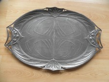 GROßES JUGENDSTIL TABLETT ZINN ZINNTABLETT um 1900 KAYSERZINN