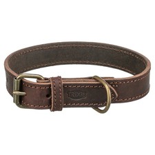 Trixie Fettleder-Halsband dunkelbraun für Hunde, robust und funktional