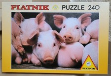 240 T.  älteres Puzzle aus Österreich - Schweinchen Ferkel Piglets - PIATNIK