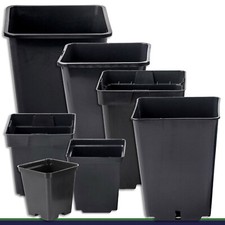 Pflanztopf Blumentopf Blumenkübel schwarz, quadratisch, 7 zur Auswahl