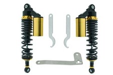 Gasdruck Federbeine - Tuning Stoßdämpfer für Simson S50 S51 S53 m. Auspuffhalter