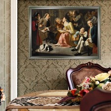 3D Wohnzimmer Leute 5 Gerahmt