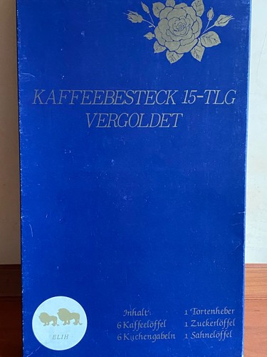 Kaffebesteck set vergoldet - kaffebesteck, set,