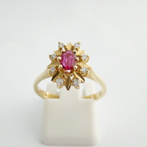 Ring gelbgold rubin brillant - ring,