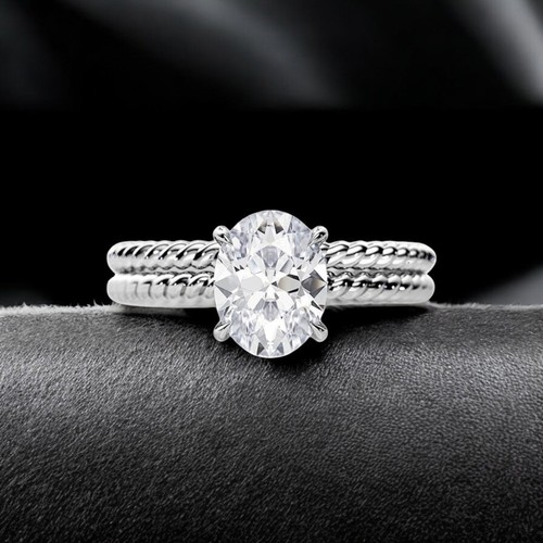 Ovaler diamantring set kt - ovaler, diamantring-set