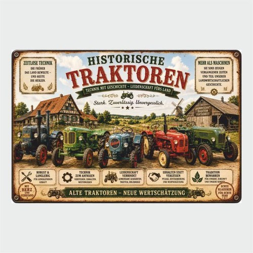 Blechschild traktor - blechschild,