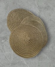 4 Stück Tischsets - Platzsets gold Top Zustand