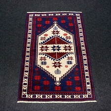 Orient Teppich Yagcibedir 114 x 76 cm Beige Blau Türkisch Handgeknüpft Carpet